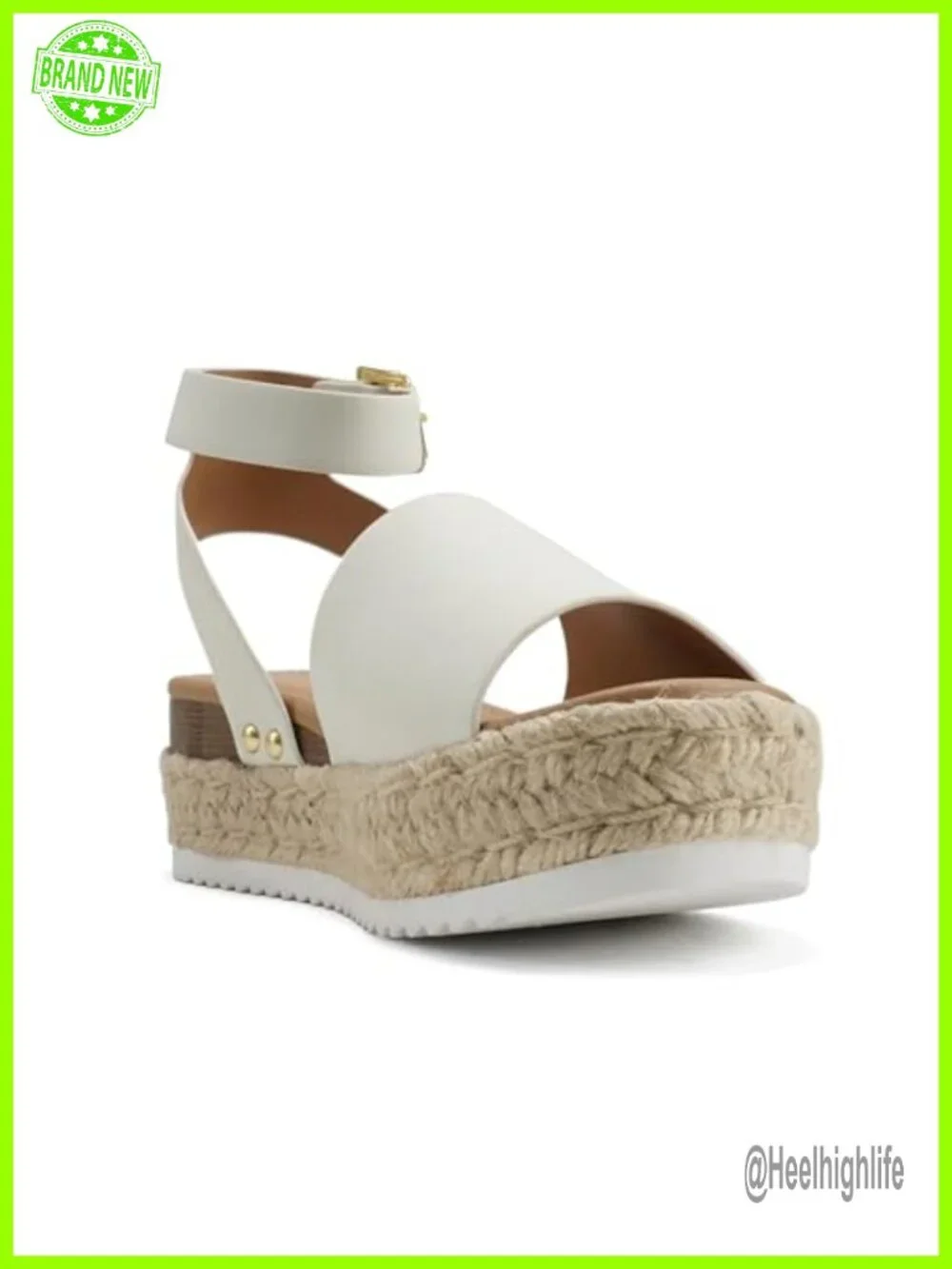 Women's Open Toe Ankle Strap Espadrille Flatform Wedge Sandal